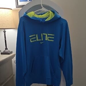 Nike Elite Blue Hoodie with Neon Yellow Accents